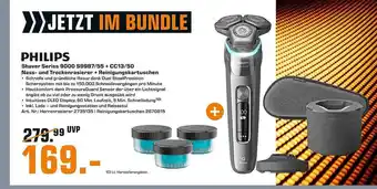 Saturn Philips shaver series 9000 s9987-55 + cc13-50 nass- und trockenrasierer + reinigunskartuschen Angebot