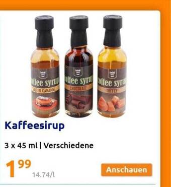 Action Kaffeesirup Angebot