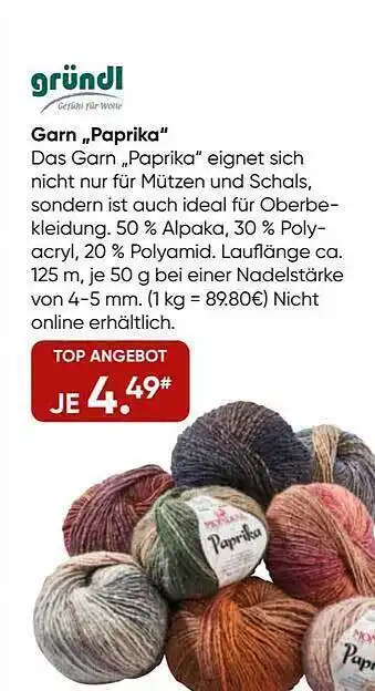 Galeria Gründl garn „paprika“ Angebot