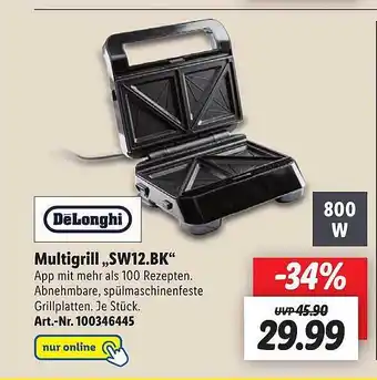 Lidl Delonghi multigrill sw12.bk Angebot