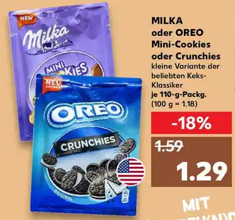 Kaufland Milka oder Oreo Mini Cookies oder Crunchies 110g Angebot