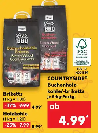 Kaufland Countryside Buchenholzkohle/briketts 5kg Angebot