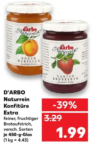 Kaufland d'arbo Naturrein Konfitüre extra 450 g Angebot