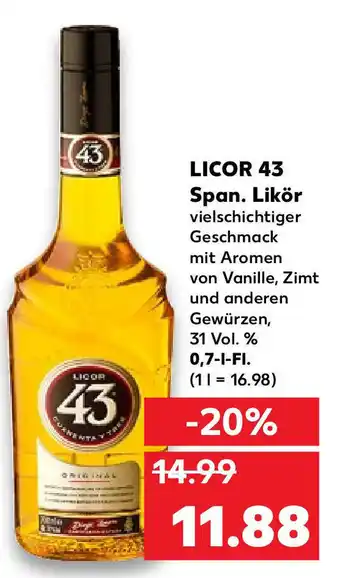 Kaufland Licor 43 Span. Likör 0,7L Angebot