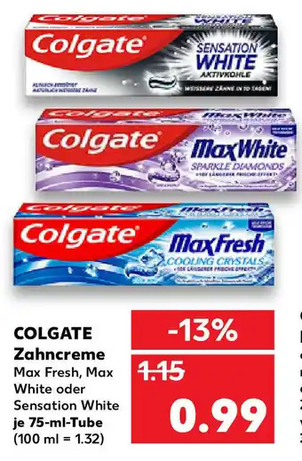 Kaufland Colgate Zahncreme 75ml Tube Angebot