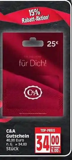 Edeka C&a gutschein Angebot