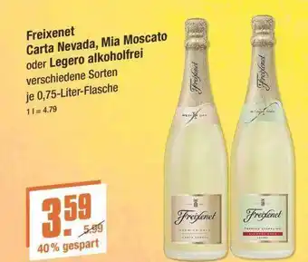 V Markt Freixenet carta nevada, mia moscato oder legero alkoholfrei Angebot