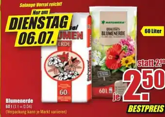 B1 Discount Baumarkt Blumenerde 60L Angebot