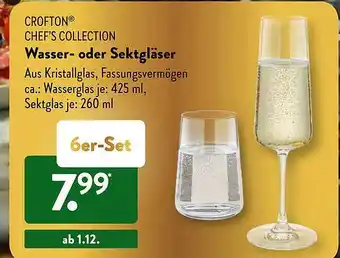 Aldi Süd Crofton chef's collection wasser- oder sektgläser Angebot