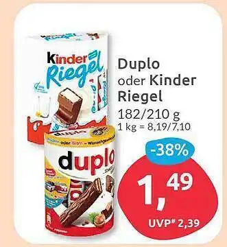 Budni Duplo oder kinder riegel Angebot