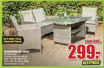 B1 Discount Baumarkt Gartenmöbel Set Gitta Angebot