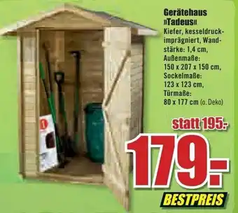 B1 Discount Baumarkt Gerätehaus Tadeus Angebot