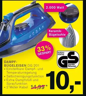 KODi Tectro Dampfbügeleisen DG 201 Angebot