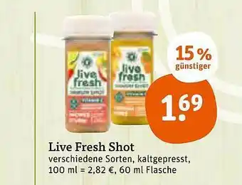 tegut Live Fresh Shot 60ml Angebot