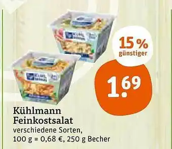 tegut Kühlmann Feinkostsalat 250g Becher Angebot