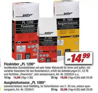 toom Baumarkt Flexkleber pl1200 oder augleichsmasse pl 1000 polyr Angebot