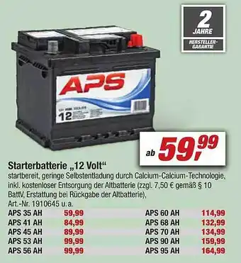 toom Baumarkt Starterbatterie 12 volt aps Angebot