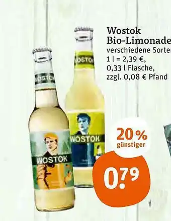 tegut Wostok Bio Limonade 0,33L Angebot