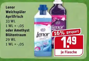 REWE Lenor Weichspüler Aprilfrisch oder Amethyst Blütentraum Angebot