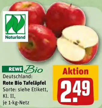 REWE Rote Bio Tafeläpfel 1 kg Netz Angebot