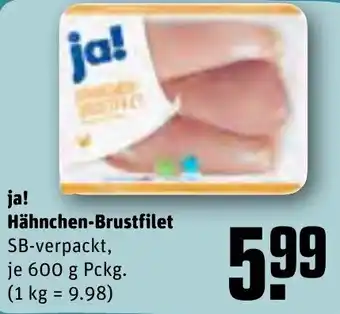 REWE ja! Hähnchen-Brustfilet 600 g Pckg. Angebot