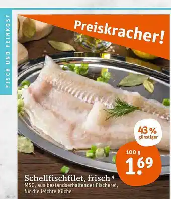 tegut Schellfischfilet, Frisch 100g Angebot