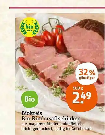 tegut Biokreis Bio Rindersaftschinken 100g Angebot