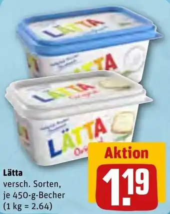 REWE Lätta 450 g Becher Angebot