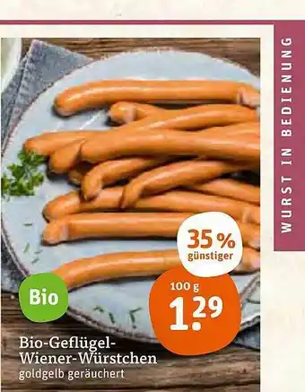 tegut Bio Geflügel Wiener Würstchen 100g Angebot