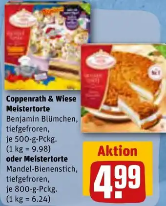 REWE Coppenrath & Wiese Meistertorte Benjamin Blümchen 500 g oder Meistertorte Mandel Bienenstich 800 g Pckg. Angebot