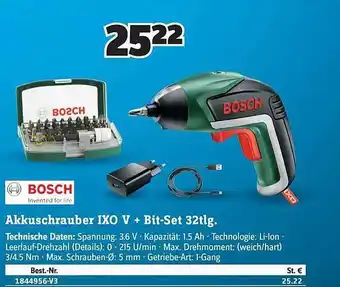 Conrad Bosch akkuschrauber ixo v+ bit-set 32tlg Angebot