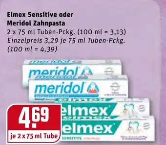 REWE Elmex Sensitive oder Meridol Zahnpasta 2x75ml Angebot