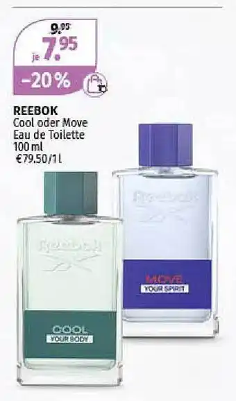 Müller Reebok cool oder move eau de toilette Angebot