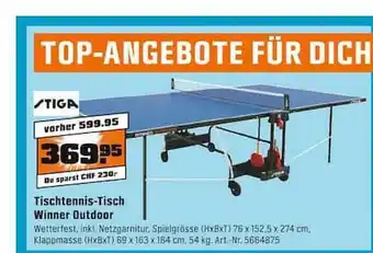 OBI Tischtennis-tisch winner outdoor stiga Angebot