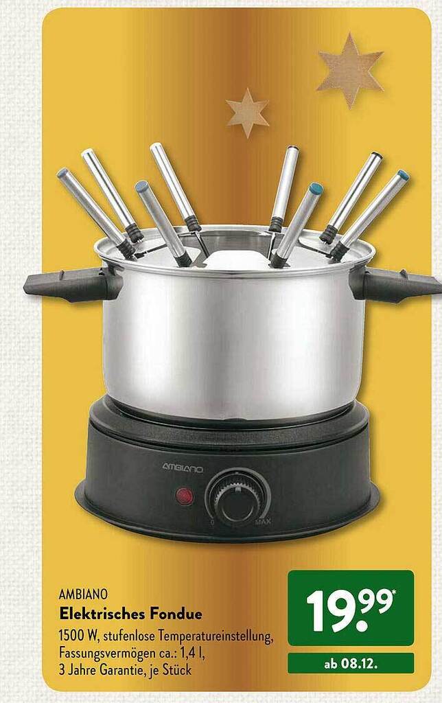 Ambiano elektrisches fondue Angebot bei Aldi Süd