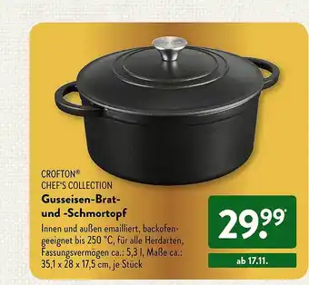 Aldi Süd Crofton chef's collection gusseisen-brat- und -schmortopf Angebot