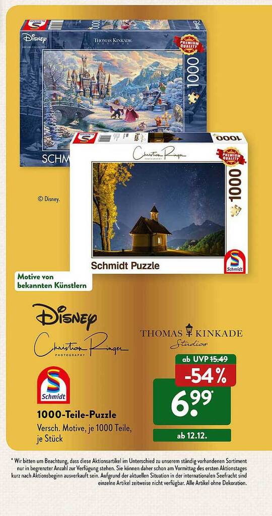 Schmidt 1000teilepuzzle Angebot bei Aldi Süd