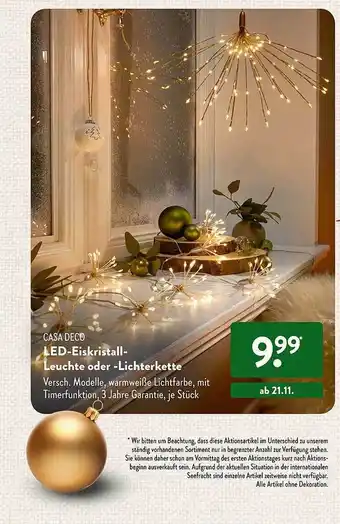 Aldi Süd Casa deco led-eiskristall-leuchte oder -lichterkette Angebot