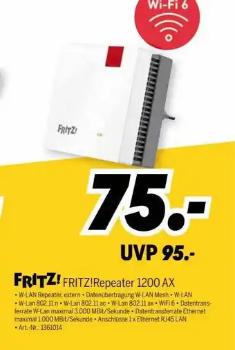 MEDIMAX Fritz! fritz!repeater 1200ax Angebot