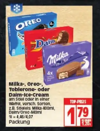 Elli Markt Milka, Oreo, Toblerone oder Daim Ice Cream Angebot