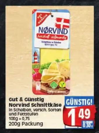 Elli Markt Gut & Günstig Norvind Schnittkäse 200g Angebot