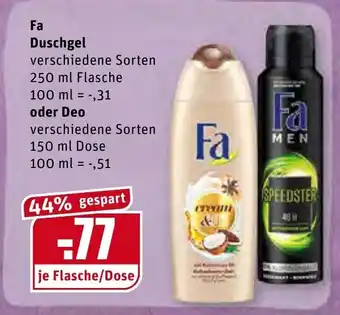 REWE Fa Duschgel 250ml oder Deo 150ml Angebot