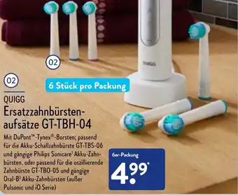 Aldi Nord Quigg Ersatzzahnbürstenaufsätze GT-TBH-04 Angebot