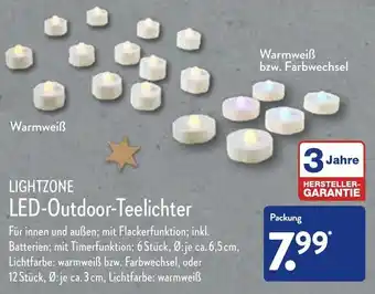 Aldi Nord Lightzone LED Outdoor Teelichter Angebot