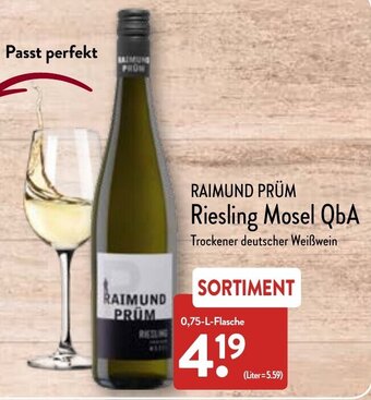 Aldi Nord Raimund Prüm Riesling Mosel QbA 0,75 L Flasche Angebot