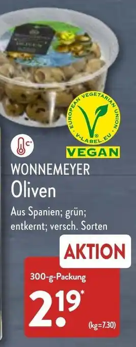 Aldi Nord Wonnemeyer Oliven 300 g Packung Angebot