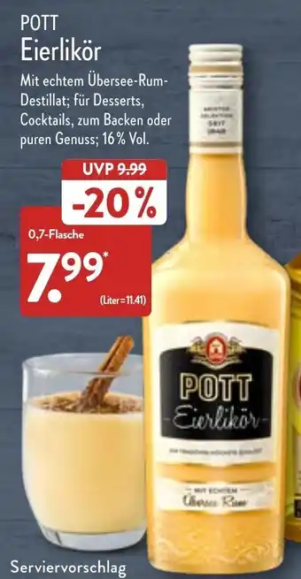 Aldi Nord Pott Eierlikör 0,7 L Flasche Angebot