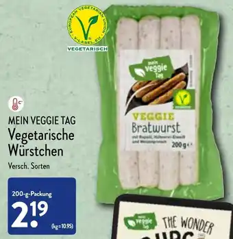 Aldi Nord Mein Veggie Tag Vegetarische Würstchen 200 g Packung Angebot