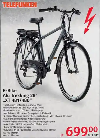 Selgros Telefunken E-Bike Alu-Trekking 28" | XT 481/480 Angebot