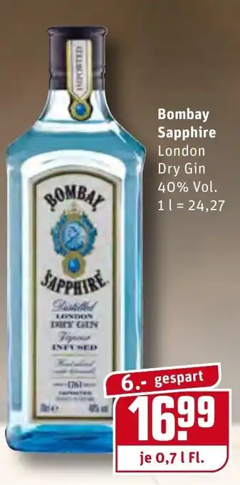 REWE Bombay Sapphire 0,7L Angebot